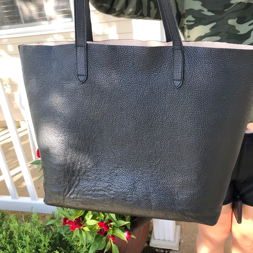 CUYANA large black leather tote bag with insert!